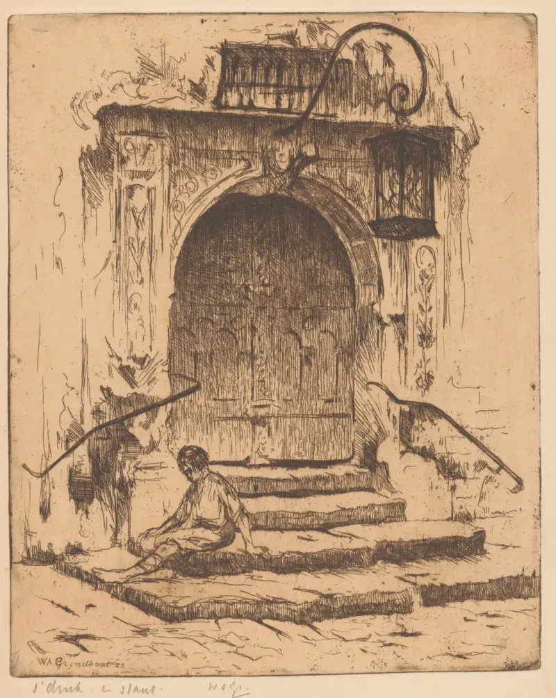 Poort van het stadhuis in Rothenburg ob der Tauber av Willem Adrianus Grondhout
