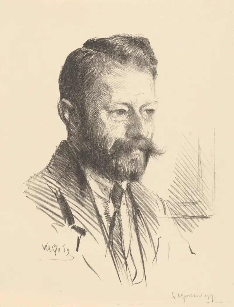 Portret van een onbekende man av Willem Adrianus Grondhout