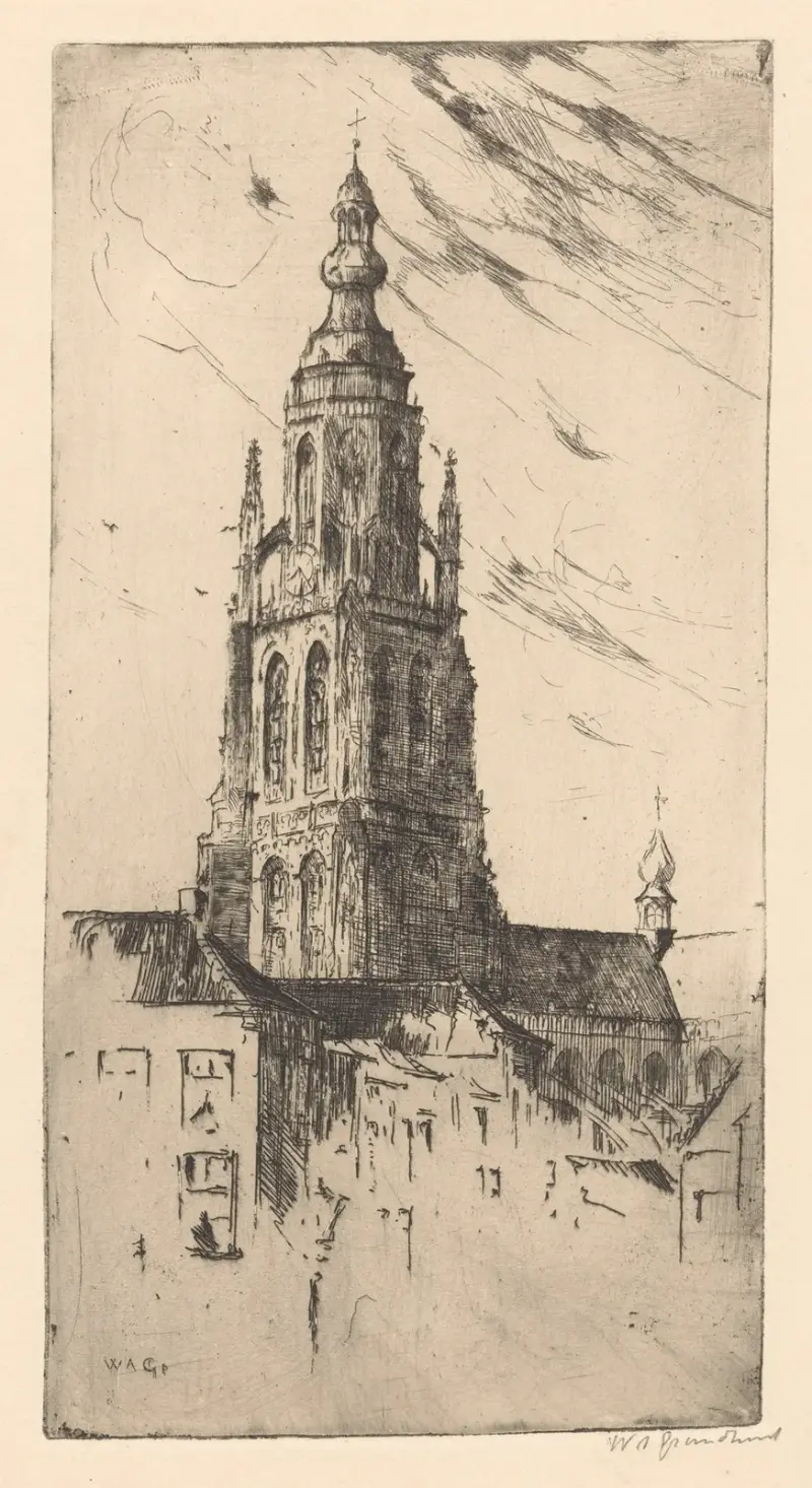 Tornet i Grote Kerk i Breda av Willem Adrianus Grondhout