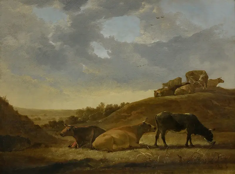 Boskap i ett nederländskt arkadiskt landskap av Aelbert Cuyp