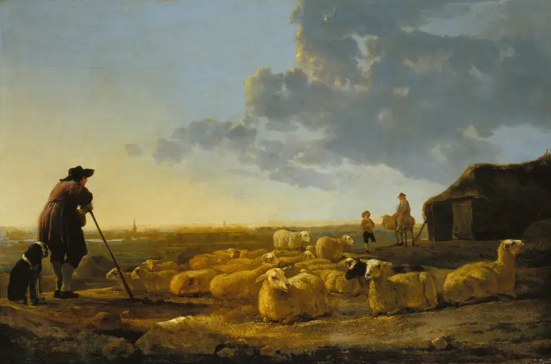 Fårflock på bete av Aelbert Cuyp