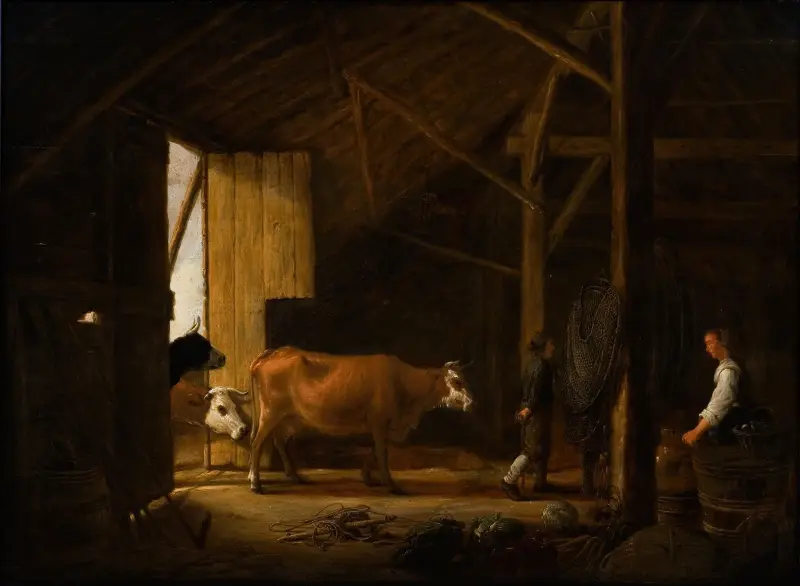 Interiör av ett kostall av Aelbert Cuyp