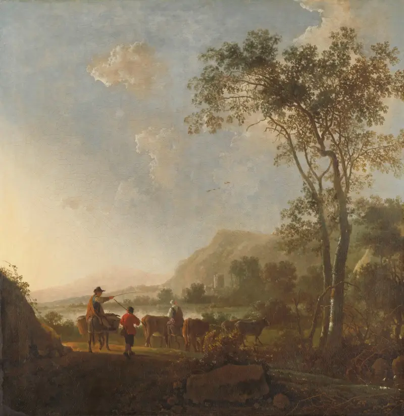 Landscape with Herdsmen and Cattle av Aelbert Cuyp