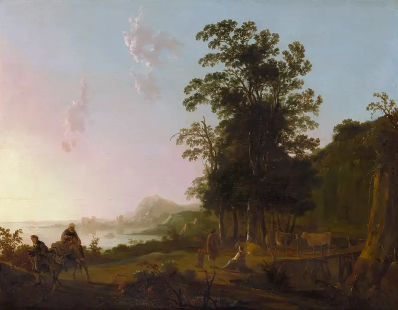 Landskap med flykten till Egypten av Aelbert Cuyp