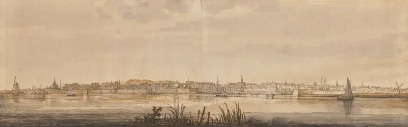 Panoramic View of Dordrecht and the River Maas av Aelbert Cuyp