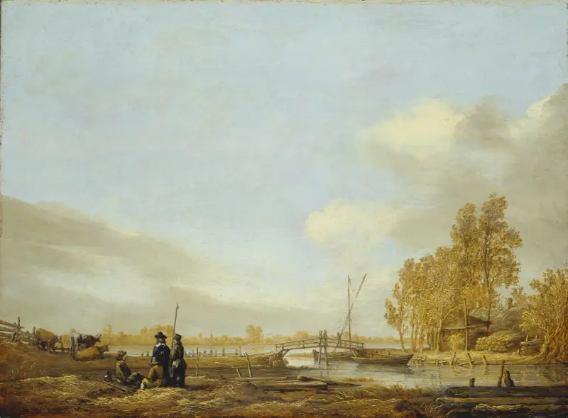 Flusslandschaft mit Steg von Aelbert Cuyp