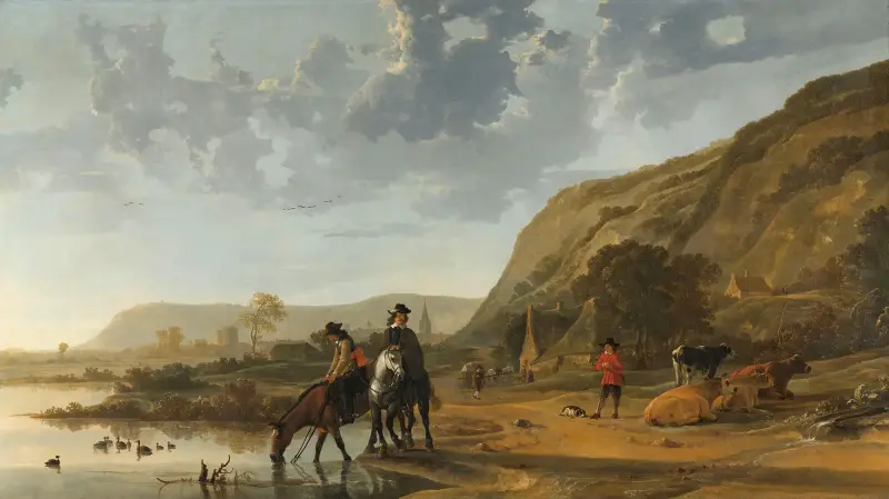 Krajina s řekou a jezdci, Aelbert Cuyp