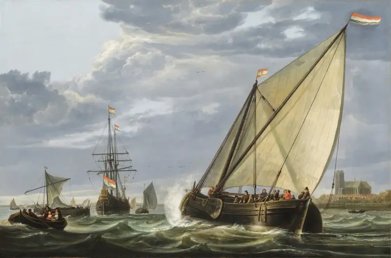 Skeppsfart på Maas vid Dordrecht av Aelbert Cuyp