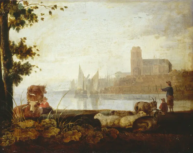 Utsikt över Maas av Aelbert Cuyp