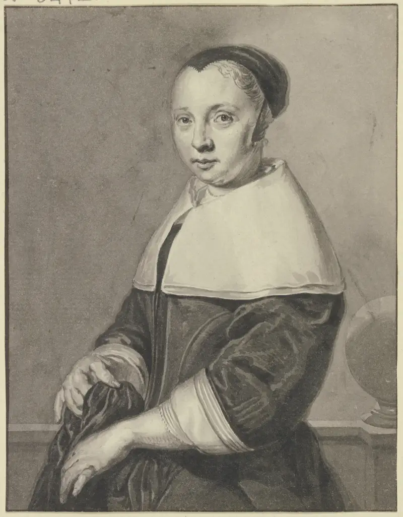 Brustbild einer Frau nach links av Aert Schouman