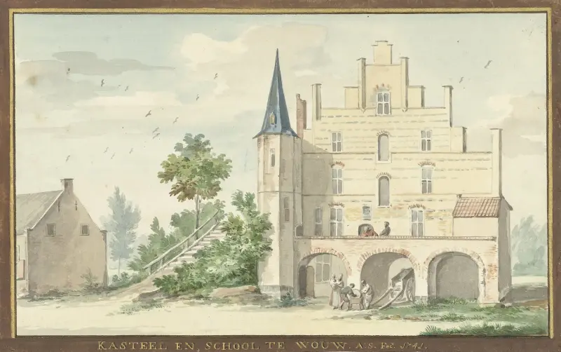 Das Schloss und die Schule in Wouw von Aert Schouman