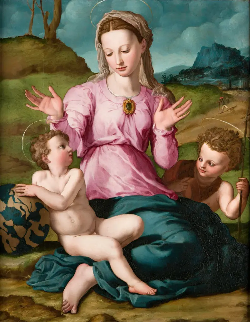 Madonna and Child with Saint John the Baptist av Agnolo Bronzino