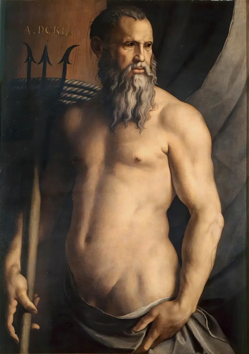 Portrait Of Andrea Doria As Neptune av Agnolo Bronzino