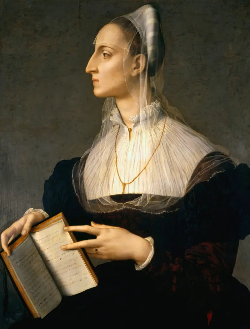 Portrait Of Laura Battiferri av Agnolo Bronzino