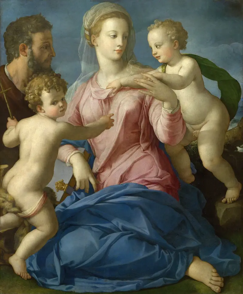 The Holy Family with the Infant Saint John the Baptist av Agnolo Bronzino
