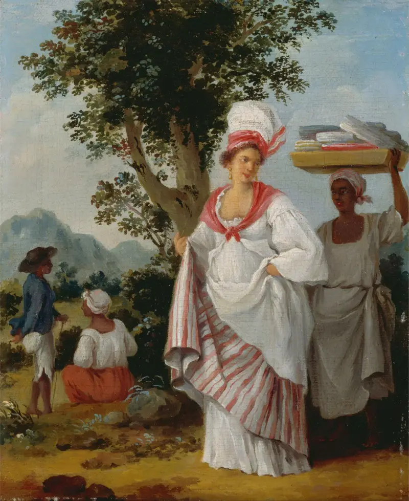 Westindische Kreolenfrau mit ihrem schwarzen Diener von Agostino Brunias