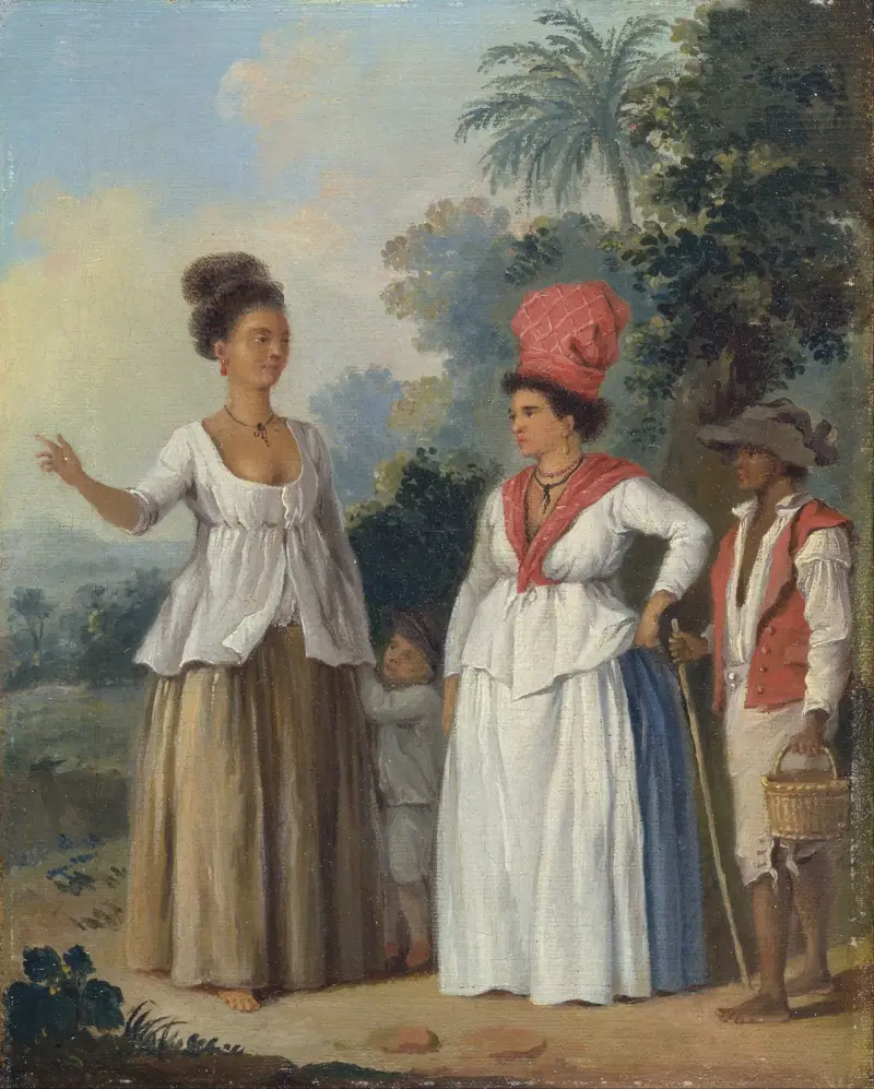 West Indian Women Of Color, With A Child And Black Servant av Agostino Brunias