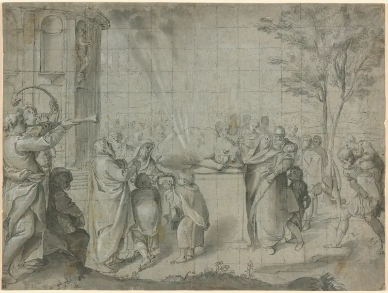 The Sacrifice of Pelias to Neptune av Agostino Carracci