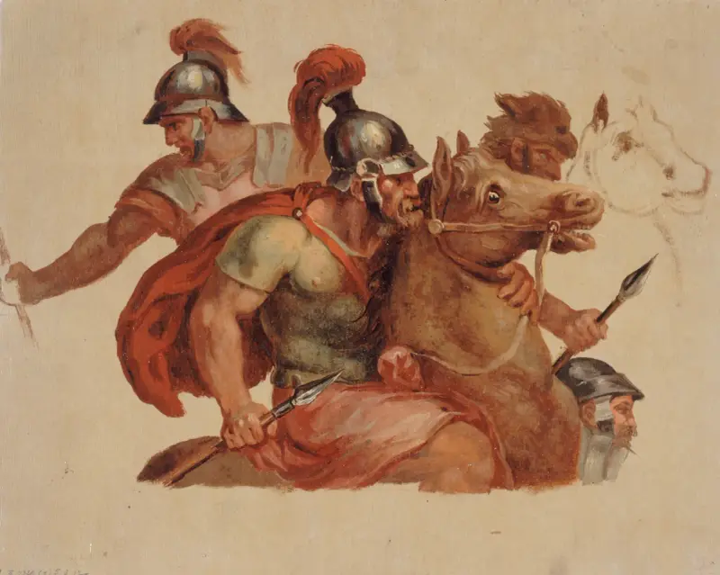 Études de cavaliers antiques, d’après Charles Le Brun av Paul-Jacques-Aimé Baudry