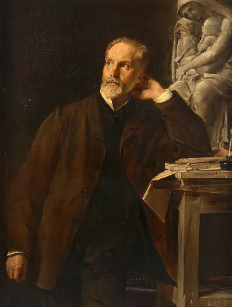Portrait du sculpteur Eugène Guillaume av Paul-Jacques-Aimé Baudry