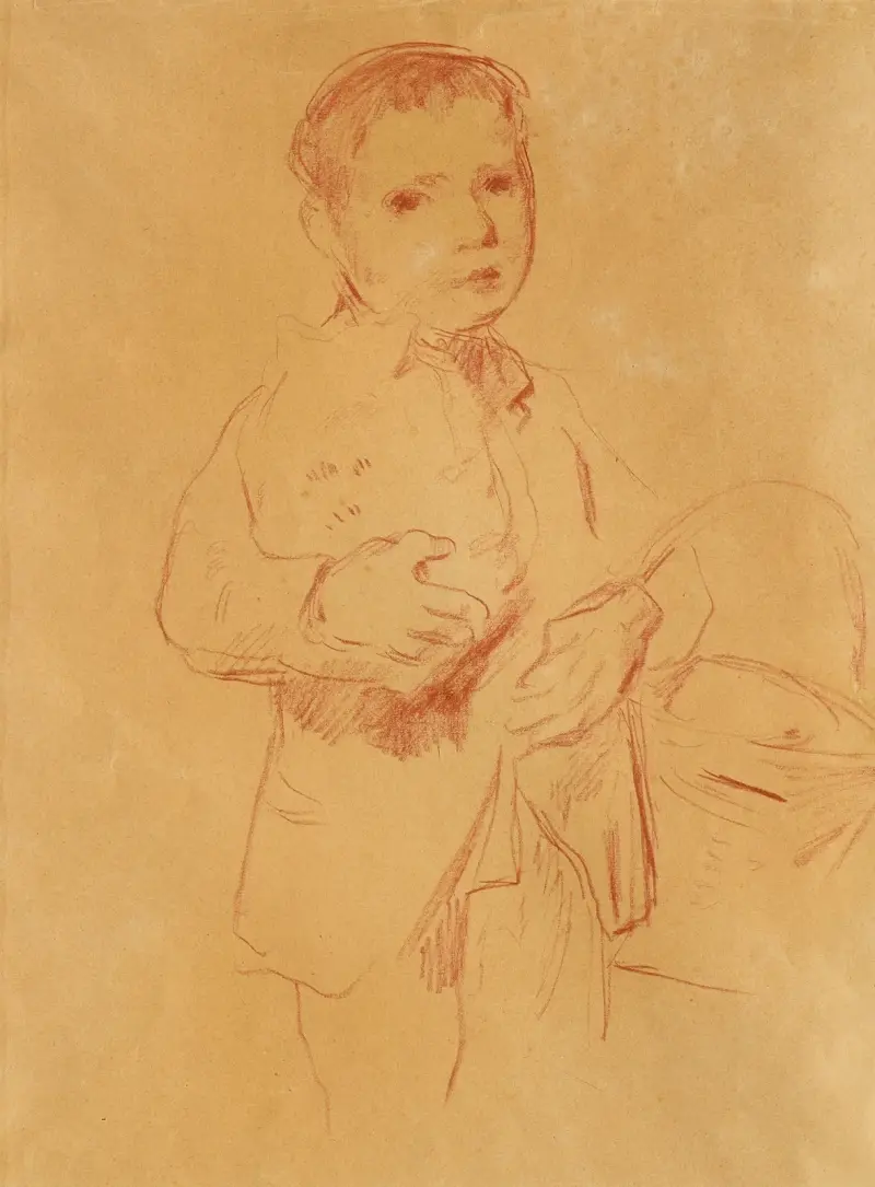 Boy with a basket av Albert Anker