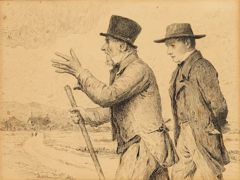 Läraren och prästen av Albert Anker