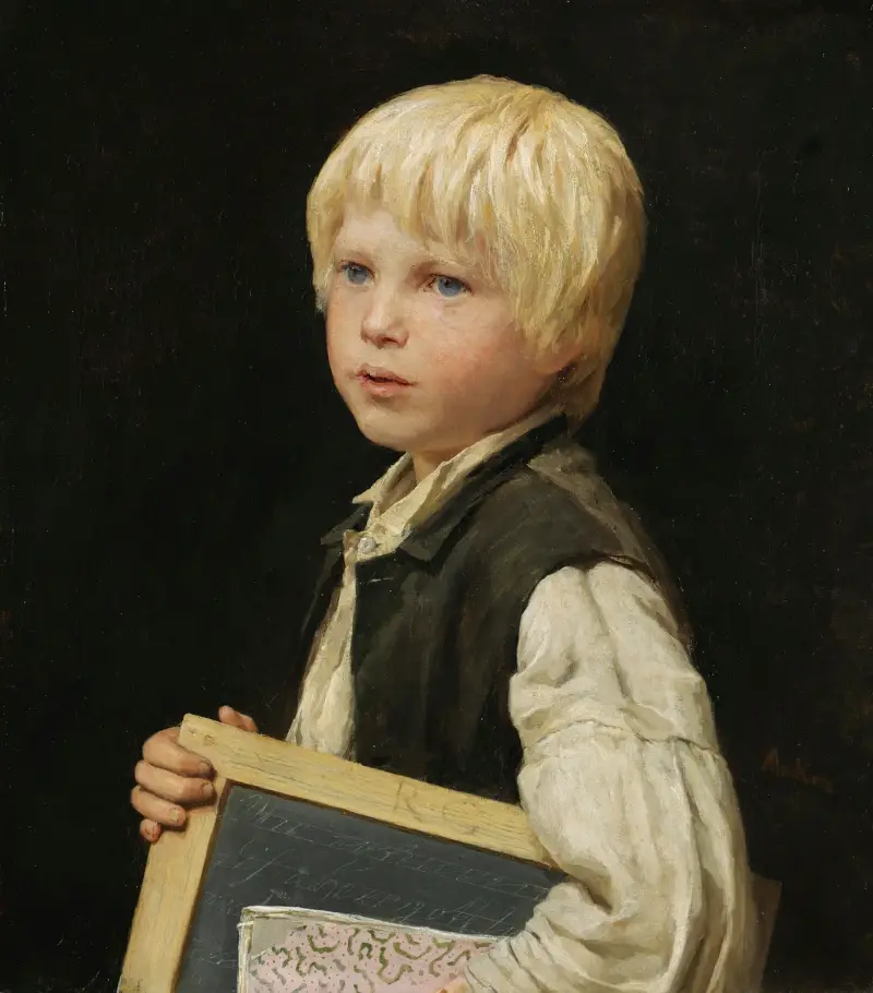 School Boy av Albert Anker