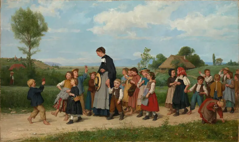 Školní cesta, Albert Anker