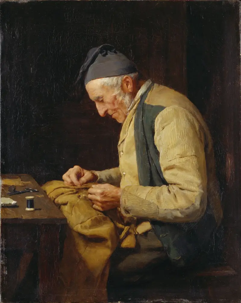 Der Dorfschneider von Albert Anker