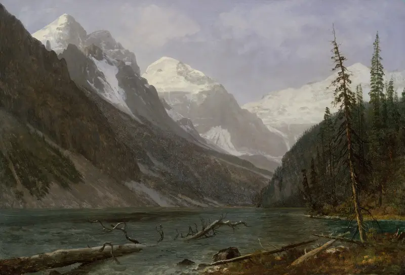 Kanadensiska Klippiga bergen (Lake Louise) av Albert Bierstadt