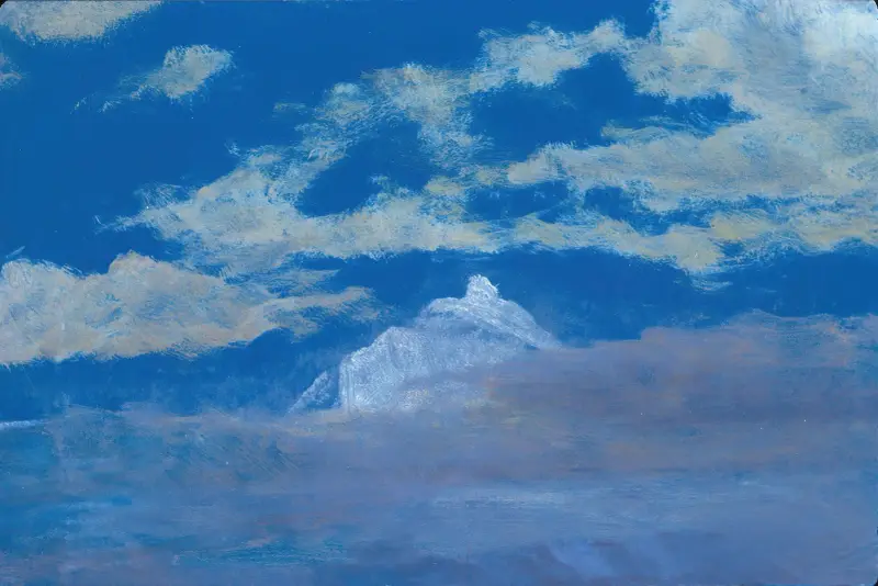 Studie oblaku s horským vrcholem, Albert Bierstadt