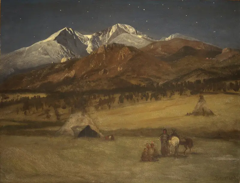 Indianskt läger – kväll av Albert Bierstadt