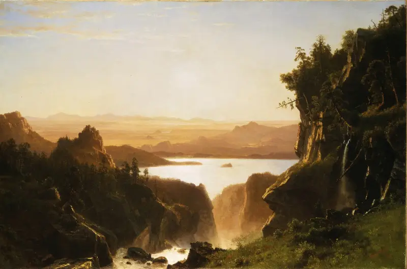 Sjö i bergen, Wind River Range, Wyoming av Albert Bierstadt