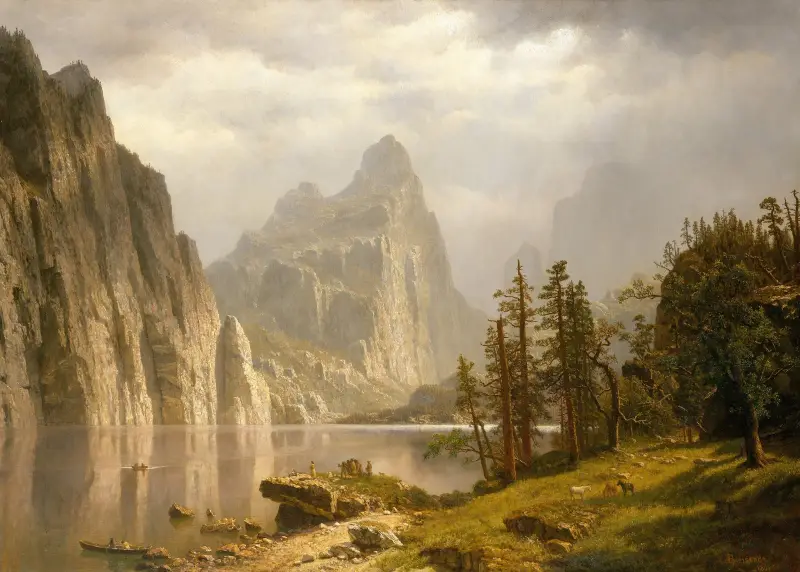 Merced River, Yosemite Valley av Albert Bierstadt