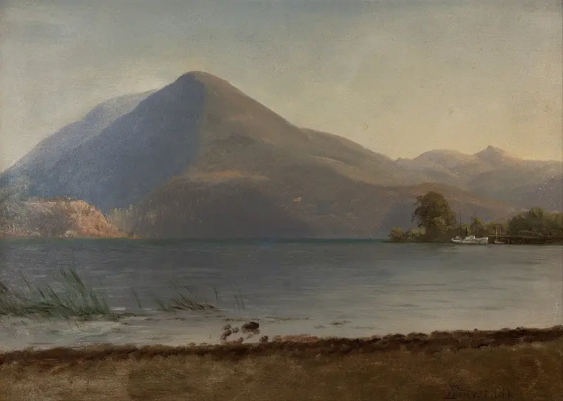 On the Hudson av Albert Bierstadt