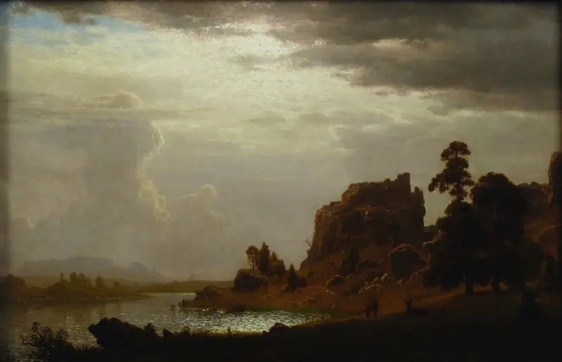 Vid Sweetwater nära Devil's Gate av Albert Bierstadt