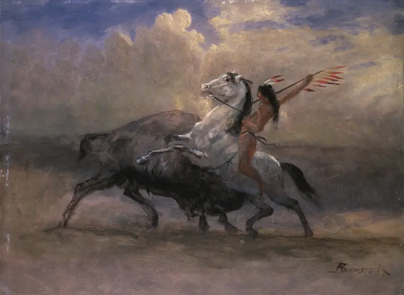 Skiss till 'The Last of the Buffalo' av Albert Bierstadt
