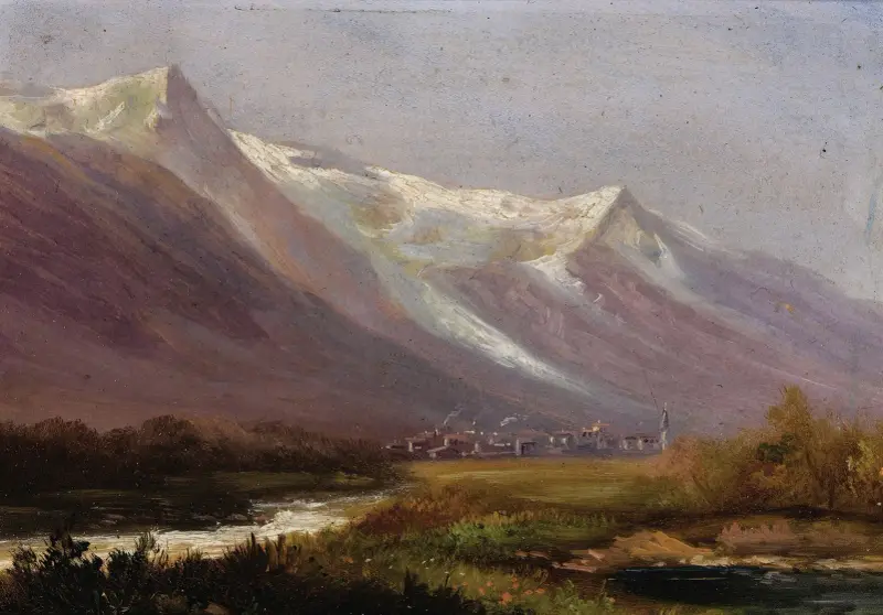 Studie av berg av Albert Bierstadt