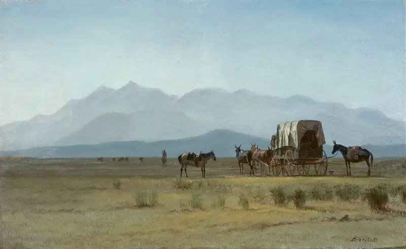 Surveyor’s Wagon in the Rockies av Albert Bierstadt