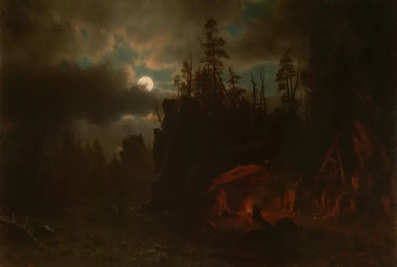 Pälsjägarnas läger av Albert Bierstadt