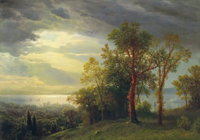 Vy över Hudson av Albert Bierstadt