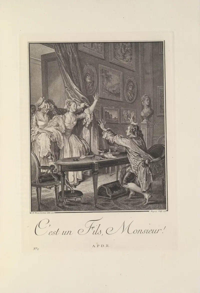 C’est un fils, Monsieur (J. C. Baquoy after J. M. Moreau le Jeune) av Albert Christophle