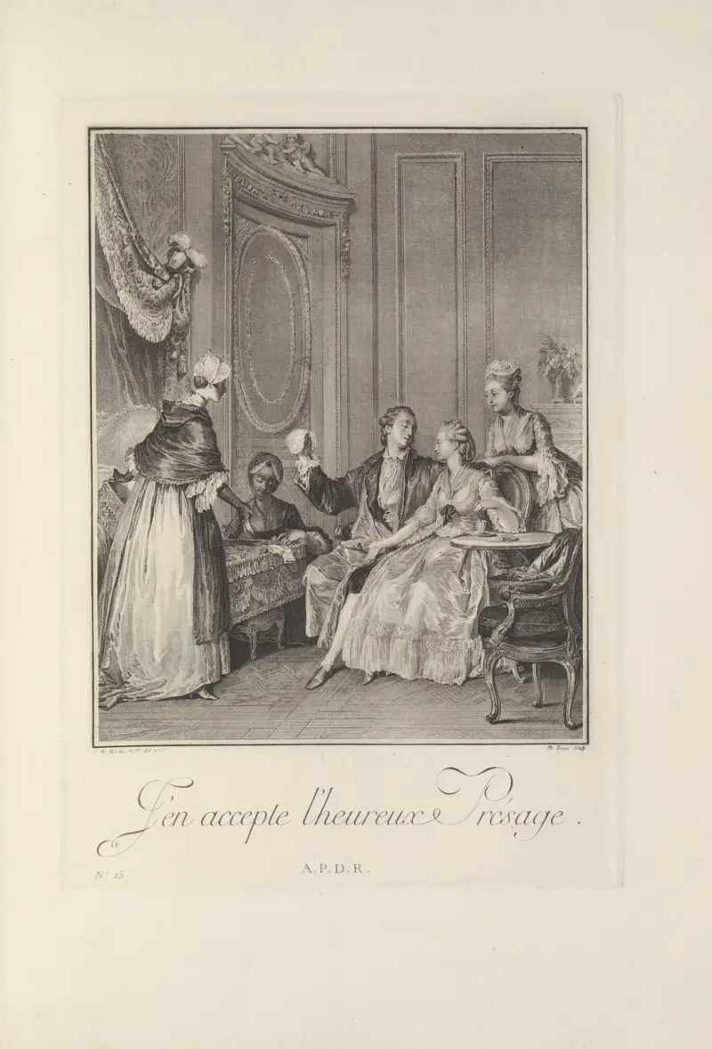 J’en Accepte l’Heureux Présage (P. Trière after J. M. Moreau le Jeune) av Albert Christophle