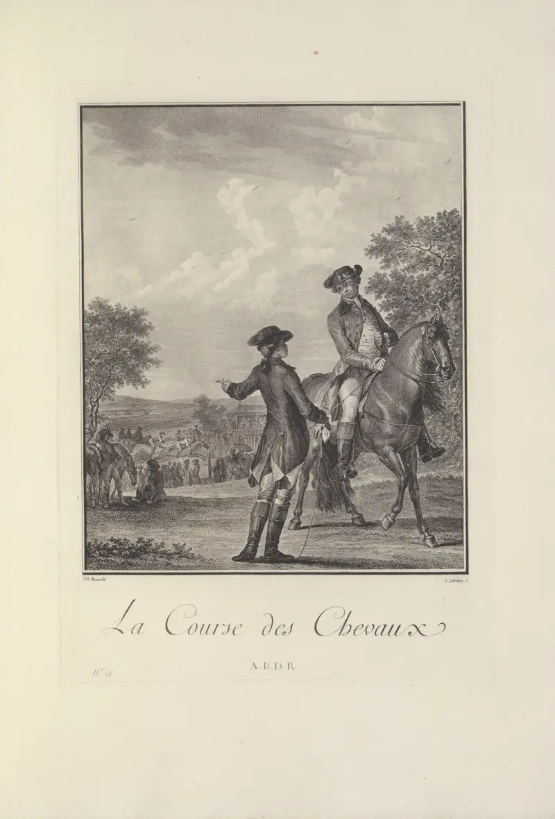 La Course des Chevaux (H. Guttenberg after J. M. Moreau le Jeune) av Albert Christophle