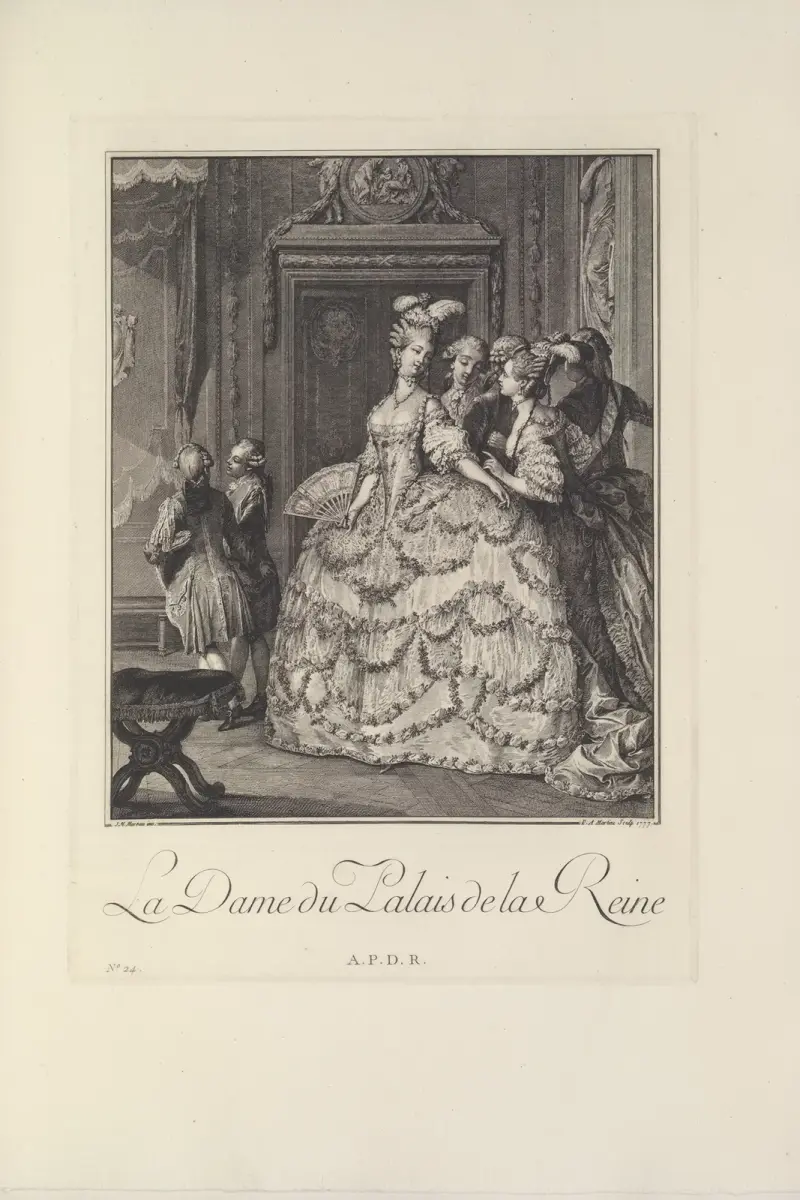 Damen vid drottningens hov (P.A. Martini efter J.M. Moreau le Jeune) av Albert Christophle