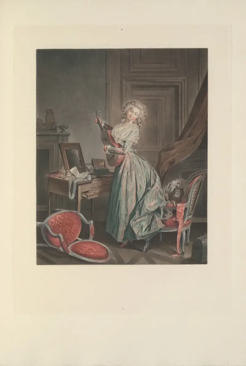 La Joueuse de Guitare (F. Janinet after N. Lavreince) av Albert Christophle