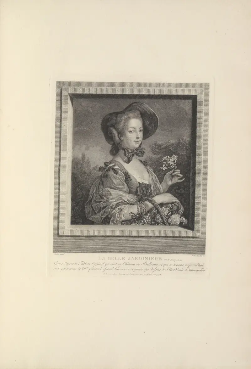 La Marquise de Pompadour en Belle Jardinière (J. L. Anselin after C. Van Loo) av Albert Christophle