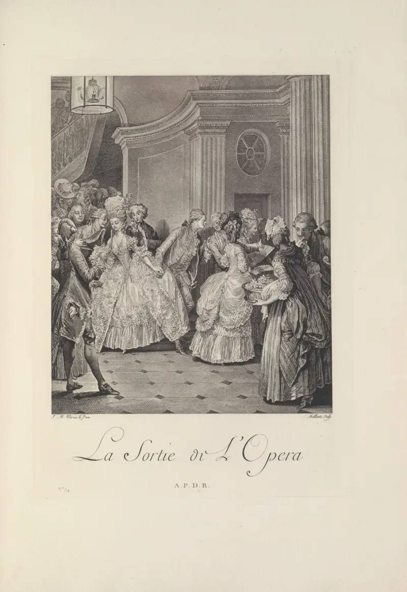 La Sortie de l’Opéra (G. Malbeste after J. M. Moreau le Jeune) av Albert Christophle