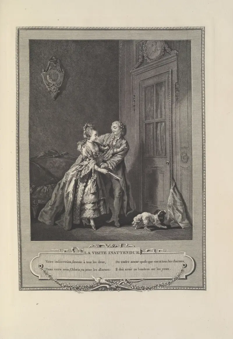 La Visite Inattendue (N. J. Voyez l’aîné after S. Freudenberger) av Albert Christophle