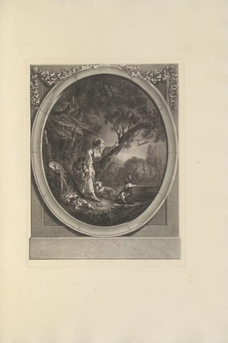 Postens ankomst (J. F. Beauvarlet efter F. Boucher) av Albert Christophle